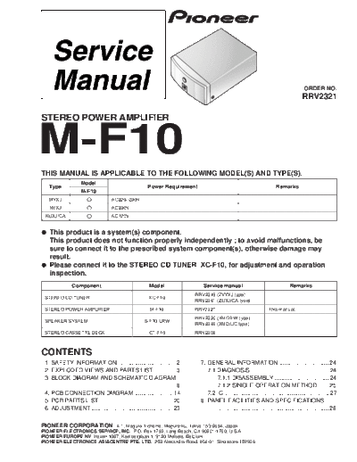 pioneer-mf10-power-amplifier-service-manual