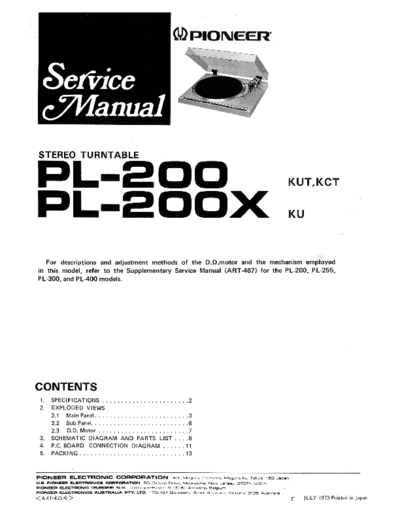 Pioneer-PL-200-Service-Manual