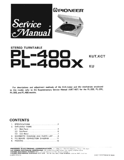 Pioneer-PL-400X-Service-Manual