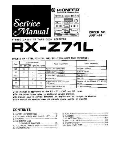 hfe_pioneer_rx-z71l_service
