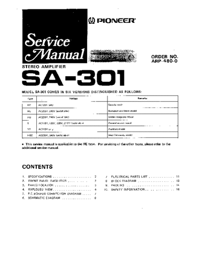 hfe_pioneer_sa-301_service