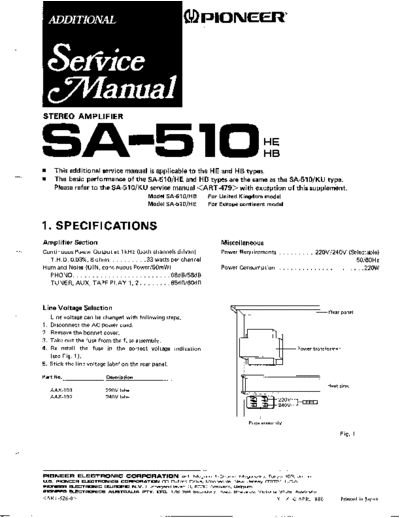 hfe_pioneer_sa-510_service