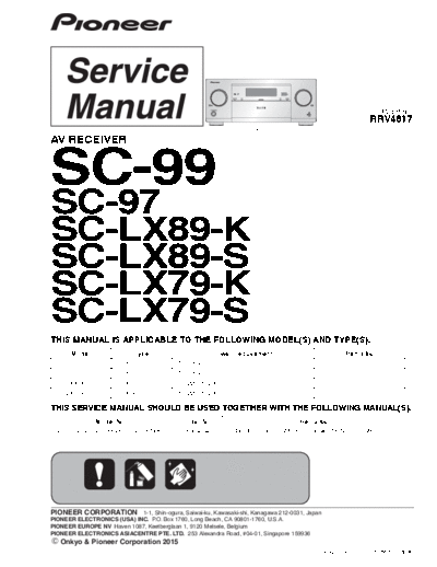 RRV4617 - SC-99, SC-97, SC-LX89-K, SC-LX89-S, SC-LX79-K, SC-LX79-S