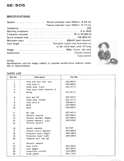 hfe_pioneer_se-505_service_info