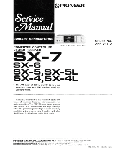hfe_pioneer_sx-4_5_6_7_circuit_descriptions