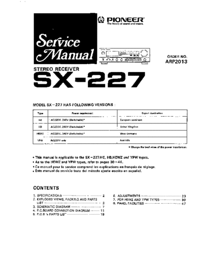 hfe_pioneer_sx-227_service