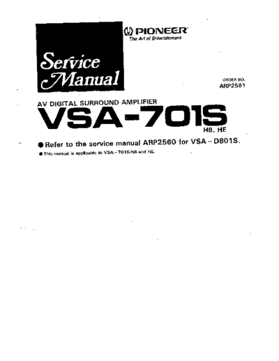 hfe_pioneer_vsa-701s_service_arp2561