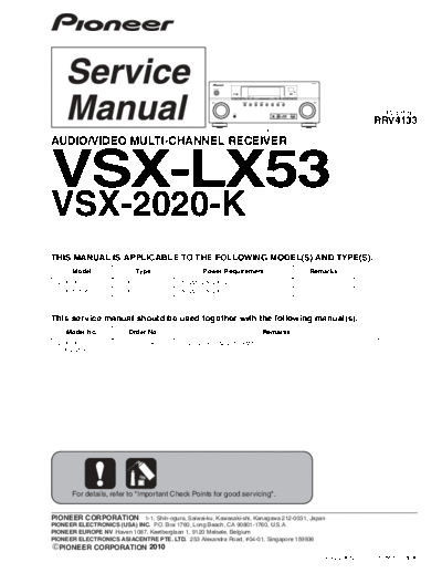 RRV4133 - VSX-LX53, VSX-2020-K