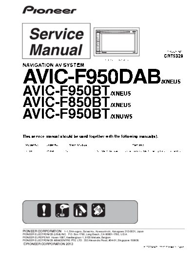 AVIC-F850BT F950BT F950DAB