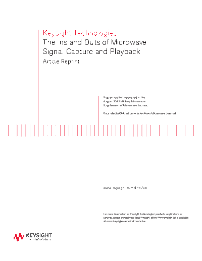 The Ins and Outs of Microwave Signal Capture and Playback - Article Reprint 5991-1366EN c20140620 [4]
