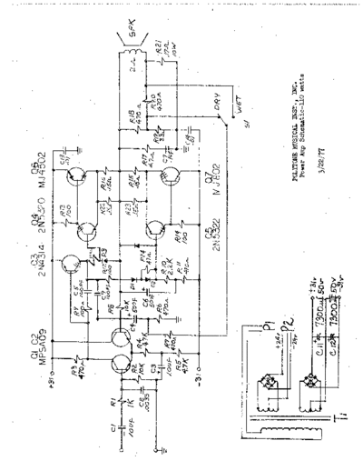 Polytone 110W (Non-IC) Power Amp Schematic