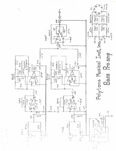 Polytone Bass Preamp Schematic