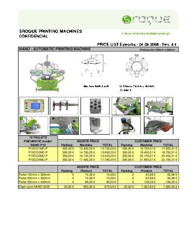 S Roque Price List