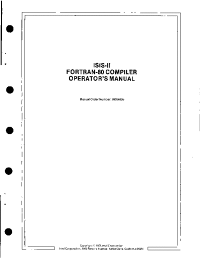 9800480B_ISIS-II_FORTRAN-80_Compiler_Operator