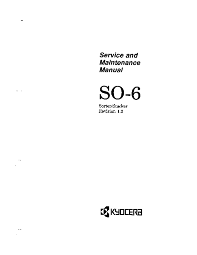Kyocera Sorter SO6 Service Manual