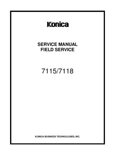 Konica Minolta QMS 7115, 7118 Service Manual