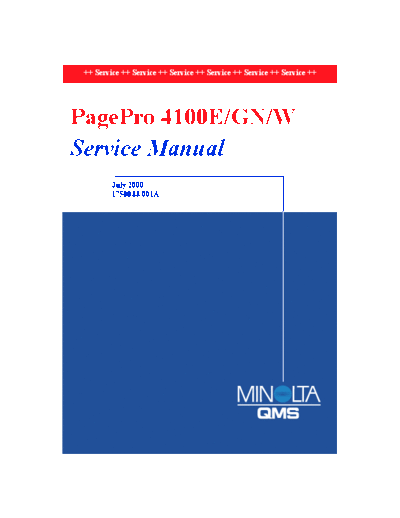 Konica Minolta QMS pagepro 4100 Service Manual