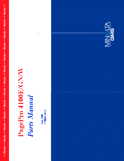 Konica Minolta QMS pagepro 4100 Parts Manual