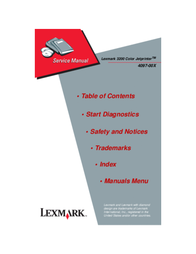 Lexmark 3200 (4097) Color Jetprinter Service Manual