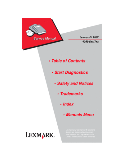 Lexmark T62X 4069 Service Manual