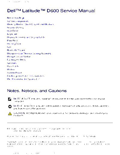 Dell™ Latitude™ D600 Service Manual