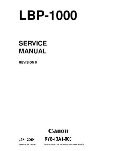 Canon LBP-1000 Service Manual