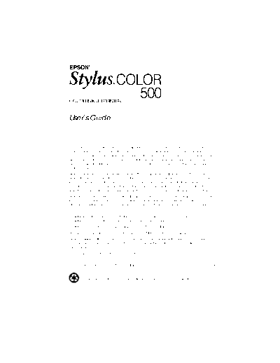 Epson Stylus 500 User