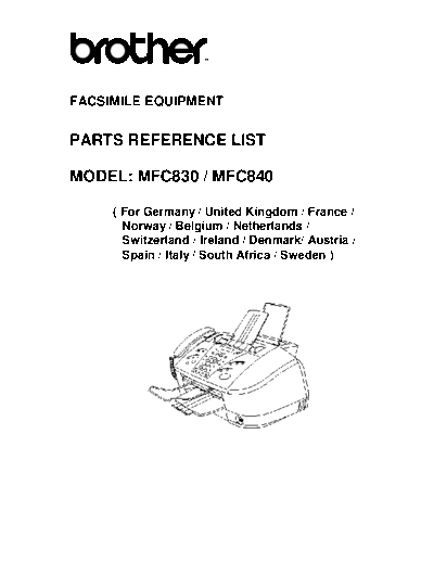 Brother 830, 840 Parts Manual