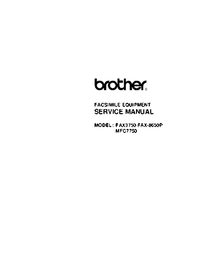 Brother Fax 3750, 8650p, MFC-7750 Service Manual