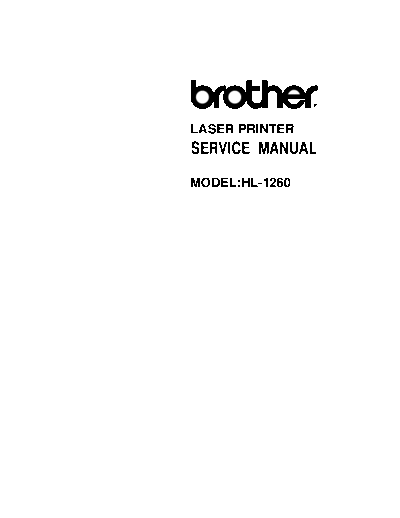 Brother HL-1260e, 1660 Service Manual