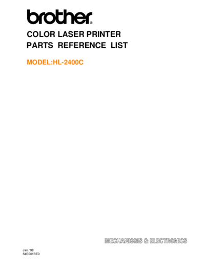 Brother HL-2400c Parts Manual