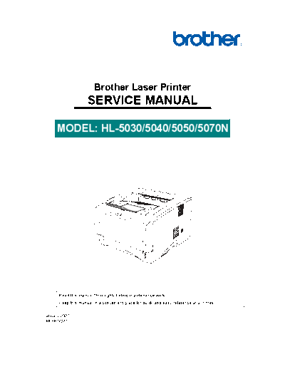 Brother HL-5030, 5040, 5050, 5070n Service Manual