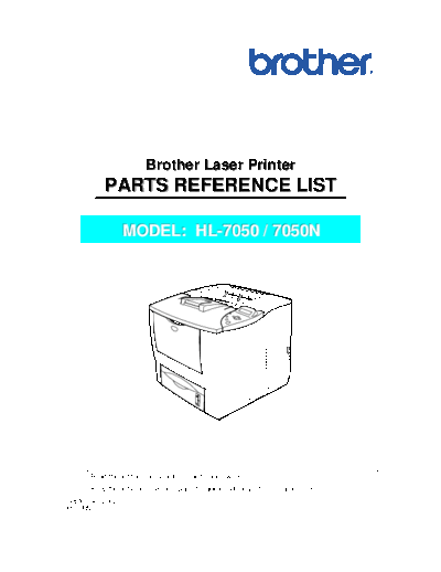 Brother HL-7050(n) Parts Manual