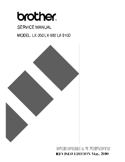 Brother LX 200, 900, 910d Service Manual