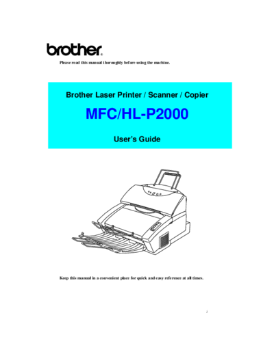 Brother MFC-P2000 Manual