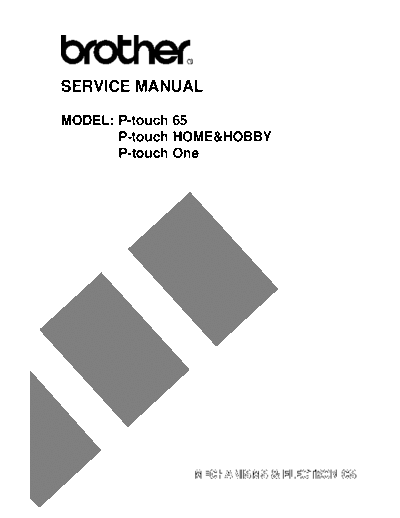 Brother P-touch 65, home & hobby, one Service Manual