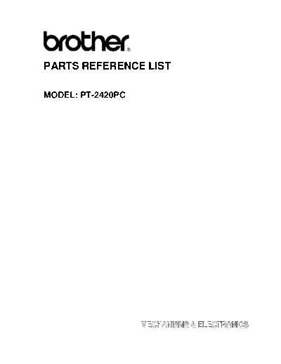 Brother PT-2420pc Parts Manual