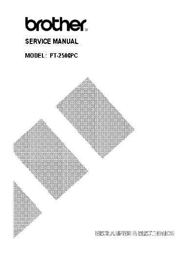Brother PT-2500pc Service Manual