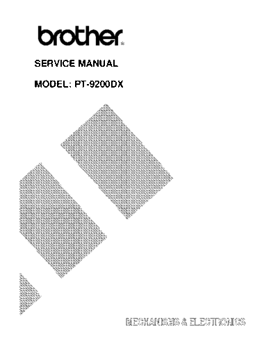 Brother PT-9200dx Service Manual