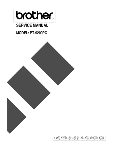 Brother PT-9200pc Service Manual