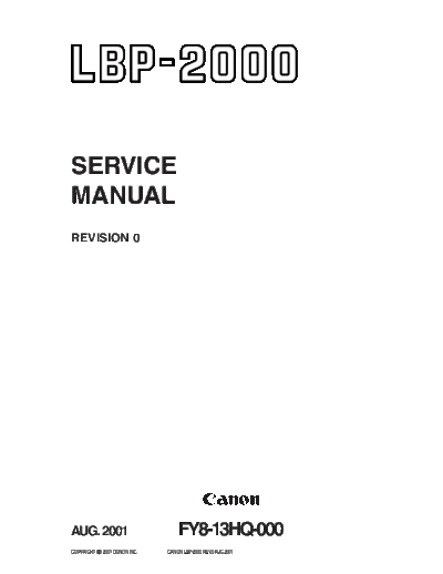 Canon LBP-2000 Service Manual