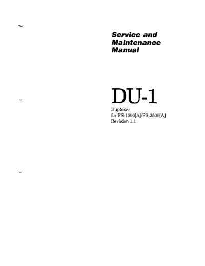 Kyocera Duplexer DU-1 Service Manual