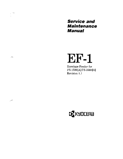 Kyocera Envelope Feeder EF-1 Service Manual