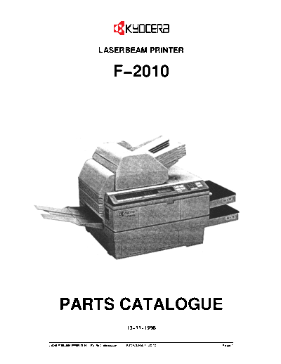 Kyocera F-2010 Parts Manual