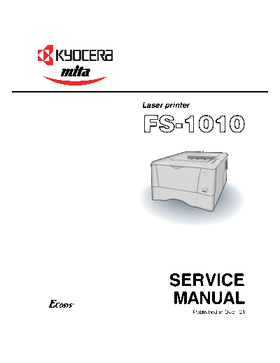Kyocera FS--1010 Service Manual