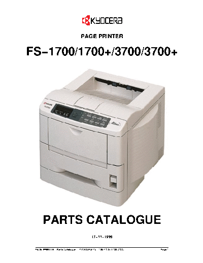 Kyocera FS-1700 Parts Manual