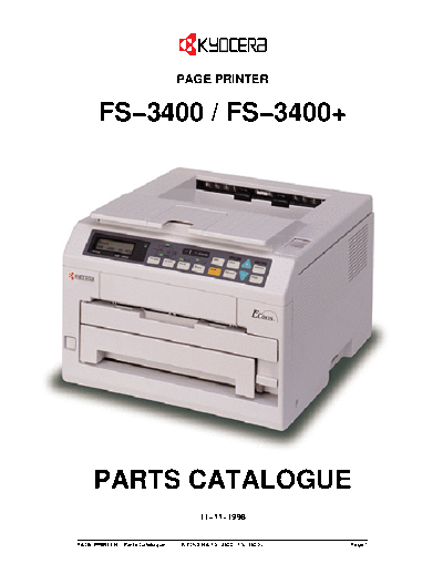 Kyocera FS-3400 Parts Manual
