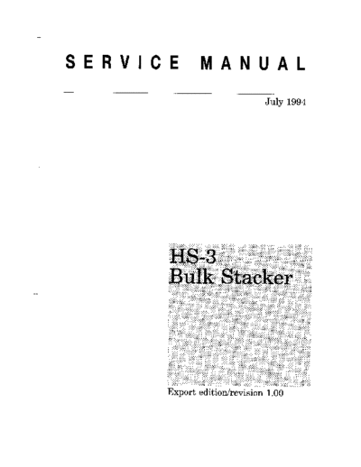 Kyocera Handler Stacker HS-3 Service Manual