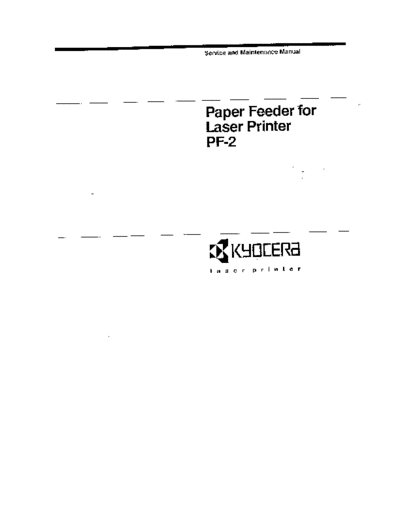 Kyocera Paper Feeder PF-2 Service Manual