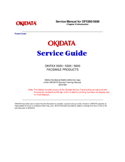 Okidata Fax 5050, 5300, 5600 Service Manual